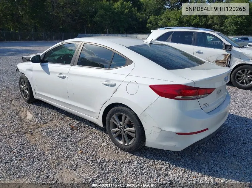 2017 Hyundai Elantra Se VIN: 5NPD84LF9HH120265 Lot: 40281116