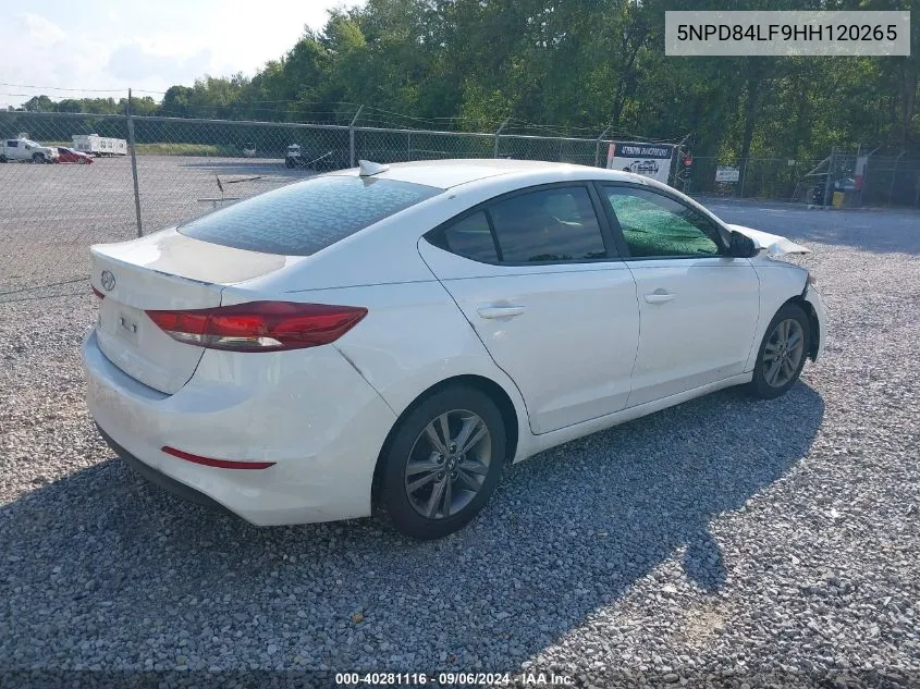 2017 Hyundai Elantra Se VIN: 5NPD84LF9HH120265 Lot: 40281116