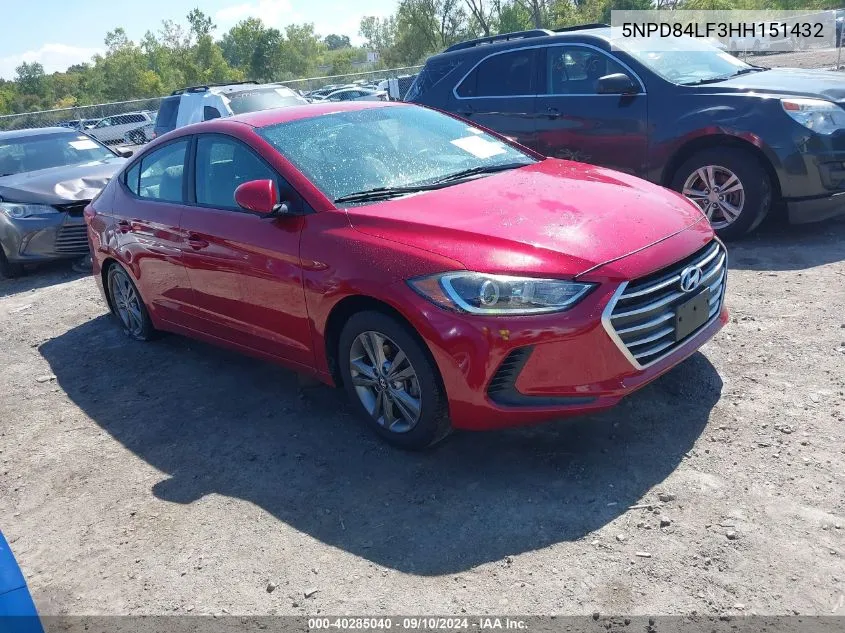 2017 Hyundai Elantra Se VIN: 5NPD84LF3HH151432 Lot: 40285040