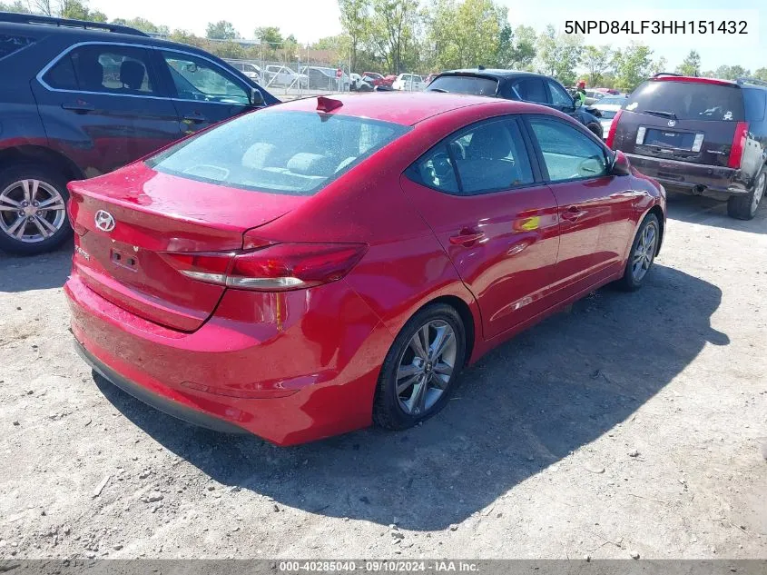 5NPD84LF3HH151432 2017 Hyundai Elantra Se