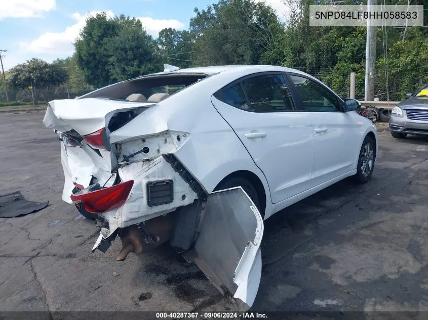 2017 Hyundai Elantra Se VIN: 5NPD84LF8HH058583 Lot: 40287367