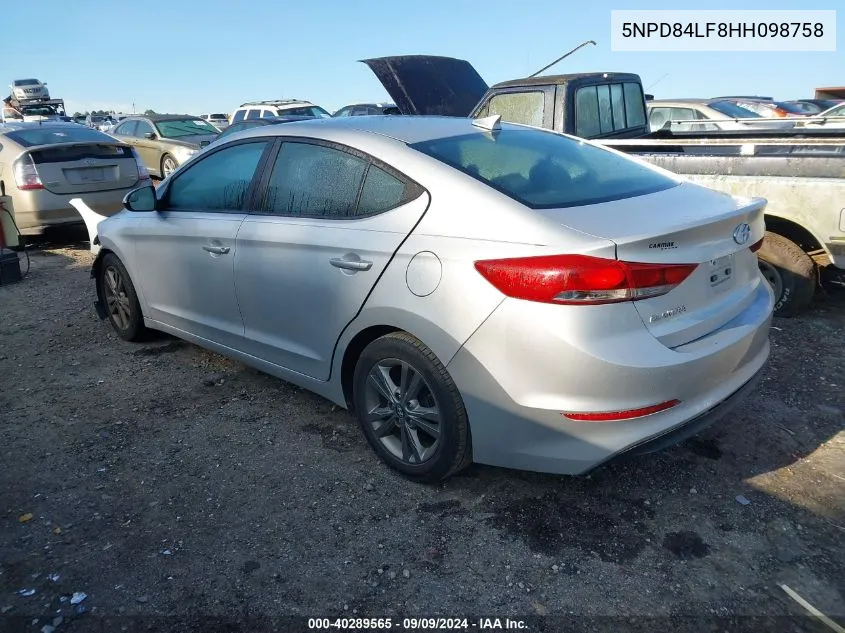 5NPD84LF8HH098758 2017 Hyundai Elantra Se