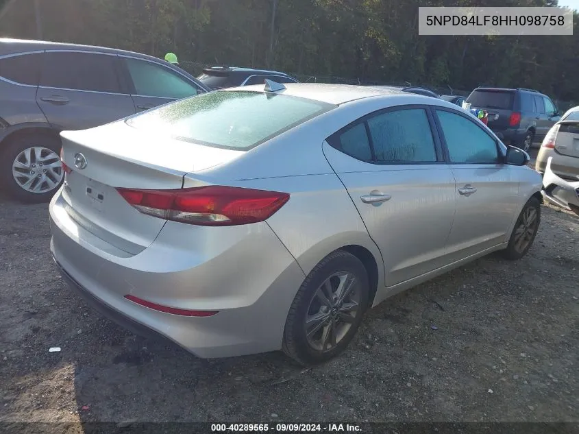 2017 Hyundai Elantra Se VIN: 5NPD84LF8HH098758 Lot: 40289565