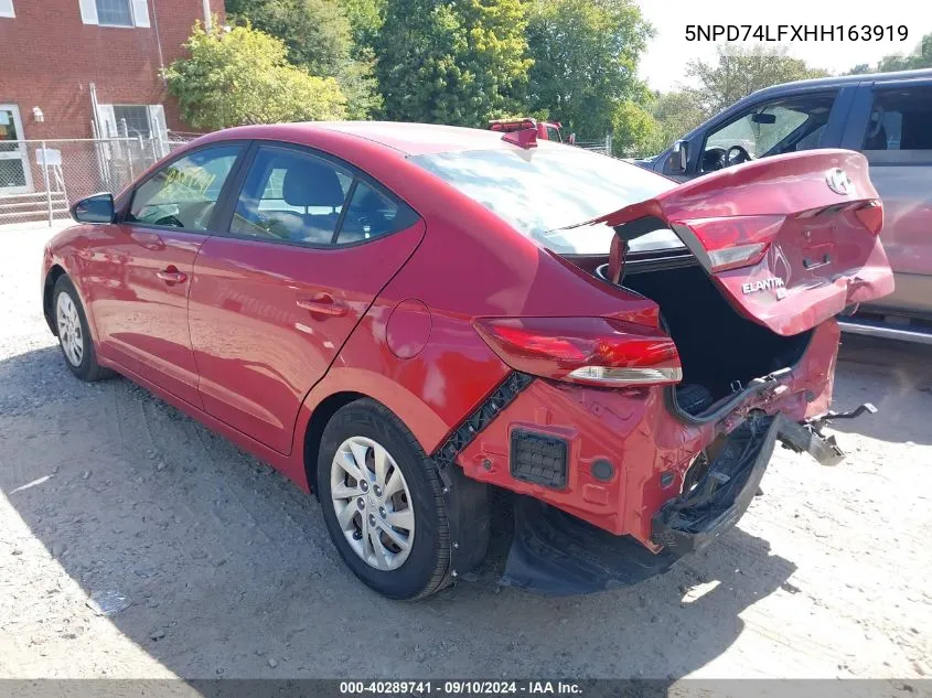 5NPD74LFXHH163919 2017 Hyundai Elantra Se