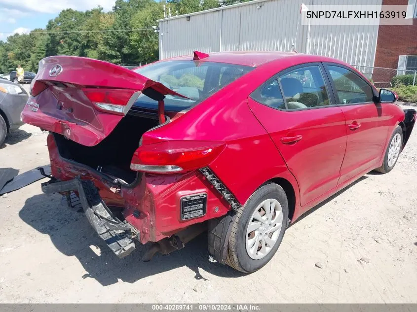 5NPD74LFXHH163919 2017 Hyundai Elantra Se