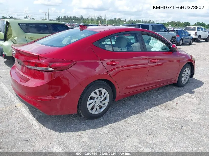 2017 Hyundai Elantra Se VIN: KMHD74LF6HU373807 Lot: 40290754