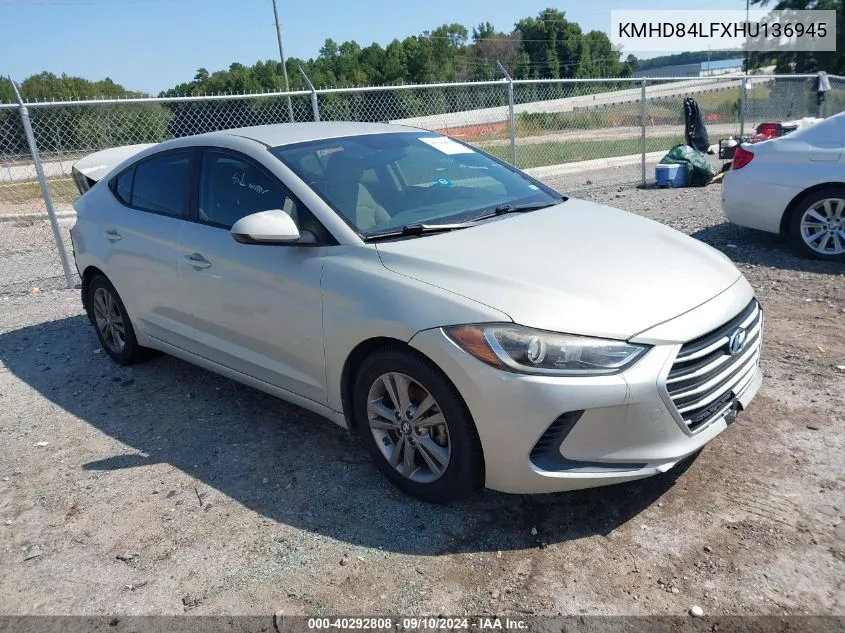 KMHD84LFXHU136945 2017 Hyundai Elantra Se/Value/Limited