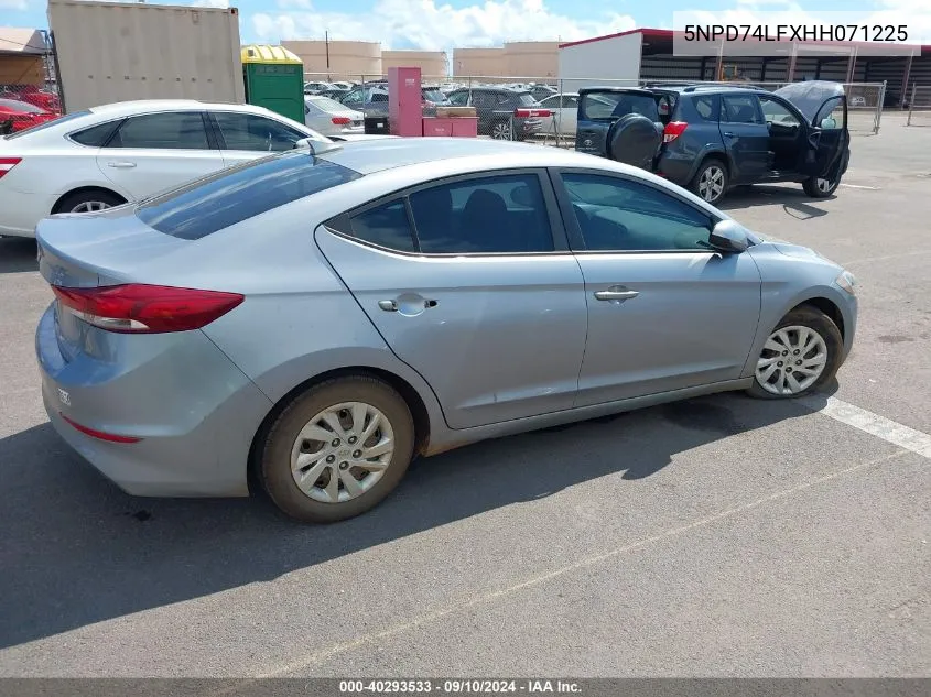 2017 Hyundai Elantra Se VIN: 5NPD74LFXHH071225 Lot: 40293533