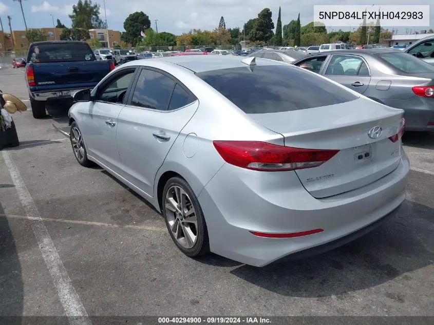 5NPD84LFXHH042983 2017 Hyundai Elantra Limited