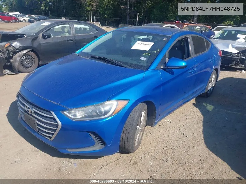 2017 Hyundai Elantra Se/Value/Limited VIN: 5NPD84LF7HH048725 Lot: 40296609