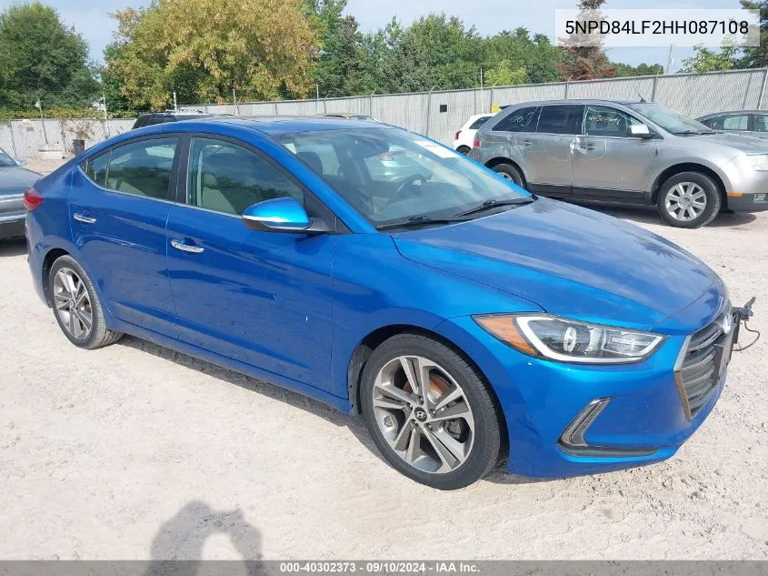 5NPD84LF2HH087108 2017 Hyundai Elantra Limited