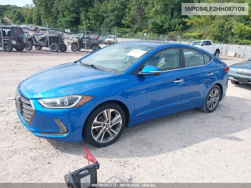 5NPD84LF2HH087108 2017 Hyundai Elantra Limited