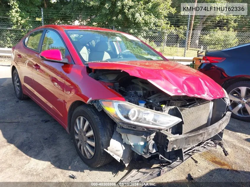 2017 Hyundai Elantra Se VIN: KMHD74LF1HU162336 Lot: 40305986