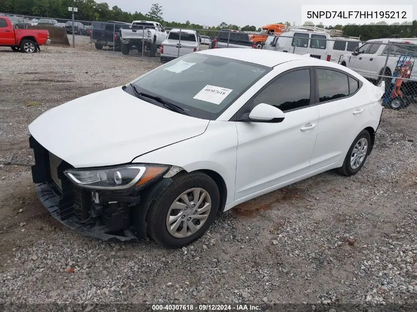 5NPD74LF7HH195212 2017 Hyundai Elantra Se