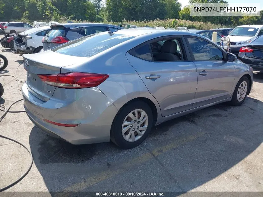 5NPD74LF0HH177070 2017 Hyundai Elantra Se