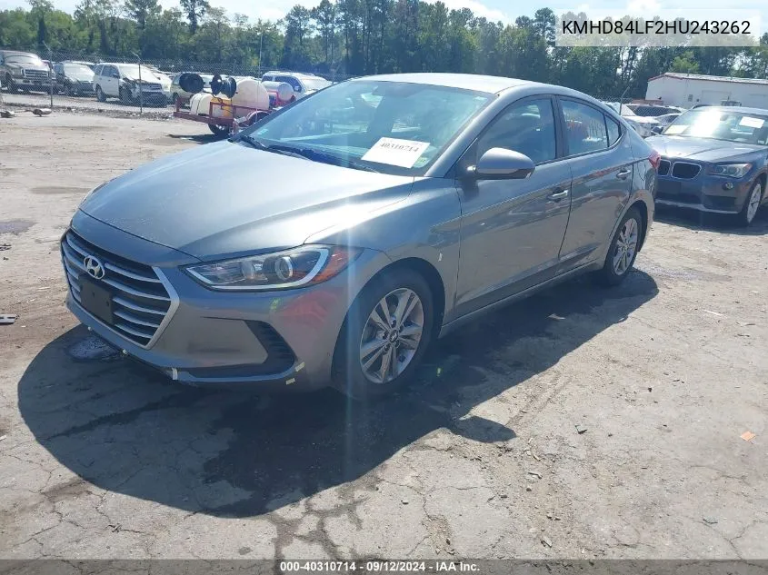 2017 Hyundai Elantra Se VIN: KMHD84LF2HU243262 Lot: 40310714