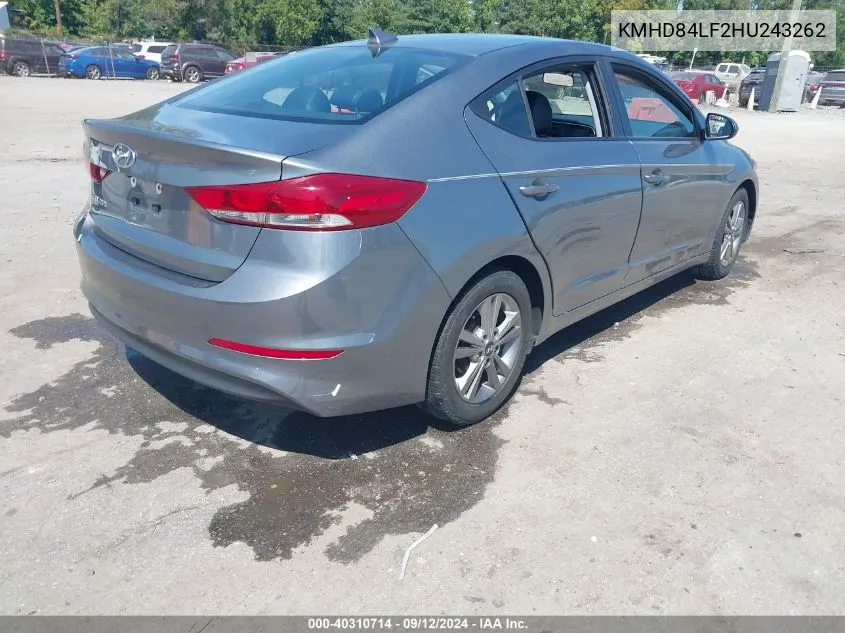 KMHD84LF2HU243262 2017 Hyundai Elantra Se