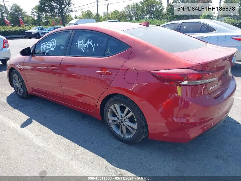 5NPD84LF1HH136878 2017 Hyundai Elantra Se/Value/Limited