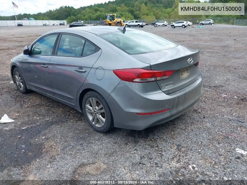 2017 Hyundai Elantra Se VIN: KMHD84LF0HU150000 Lot: 40318313