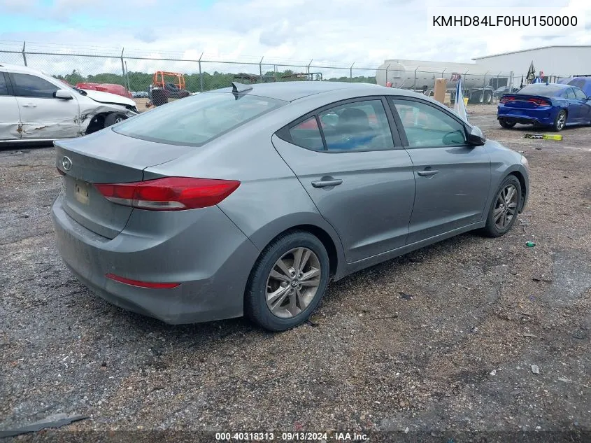 2017 Hyundai Elantra Se VIN: KMHD84LF0HU150000 Lot: 40318313