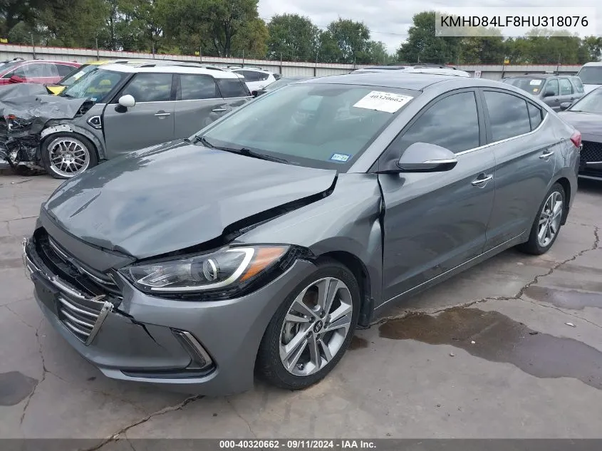 2017 Hyundai Elantra Limited VIN: KMHD84LF8HU318076 Lot: 40320662