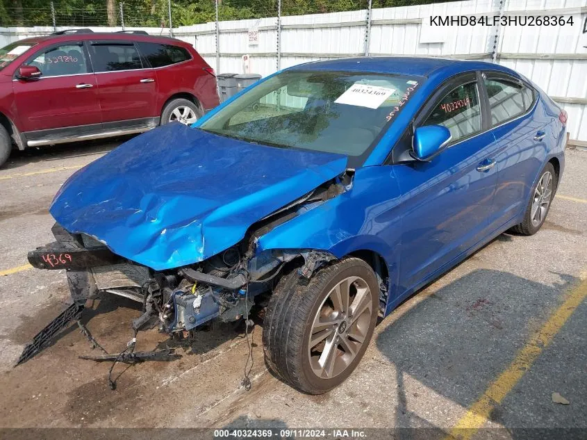 2017 Hyundai Elantra Limited VIN: KMHD84LF3HU268364 Lot: 40324369