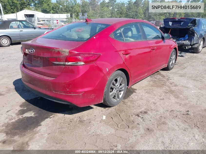 5NPD84LF7HH015689 2017 Hyundai Elantra Se