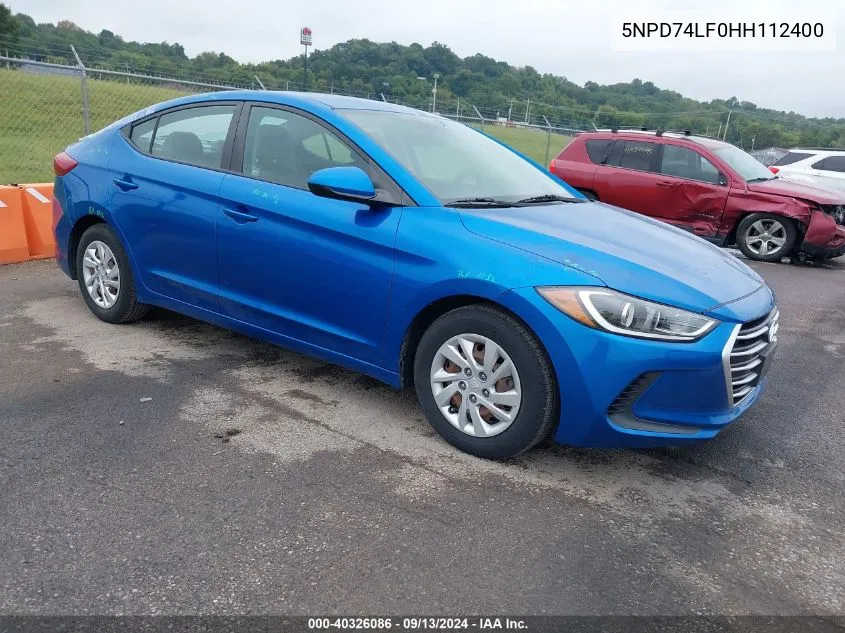 5NPD74LF0HH112400 2017 Hyundai Elantra Se