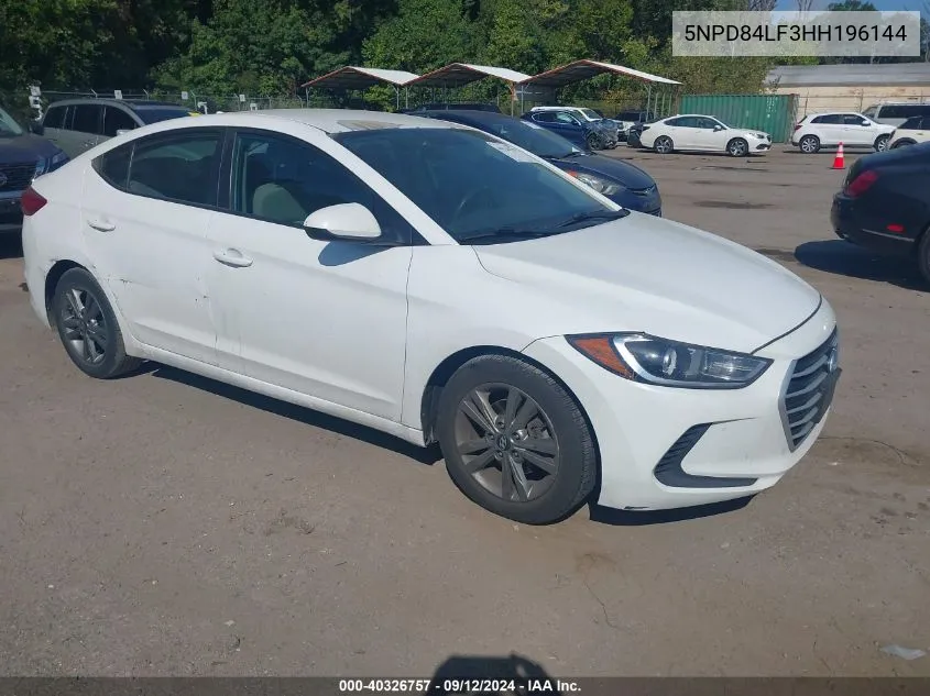 2017 Hyundai Elantra Se/Value/Limited VIN: 5NPD84LF3HH196144 Lot: 40326757