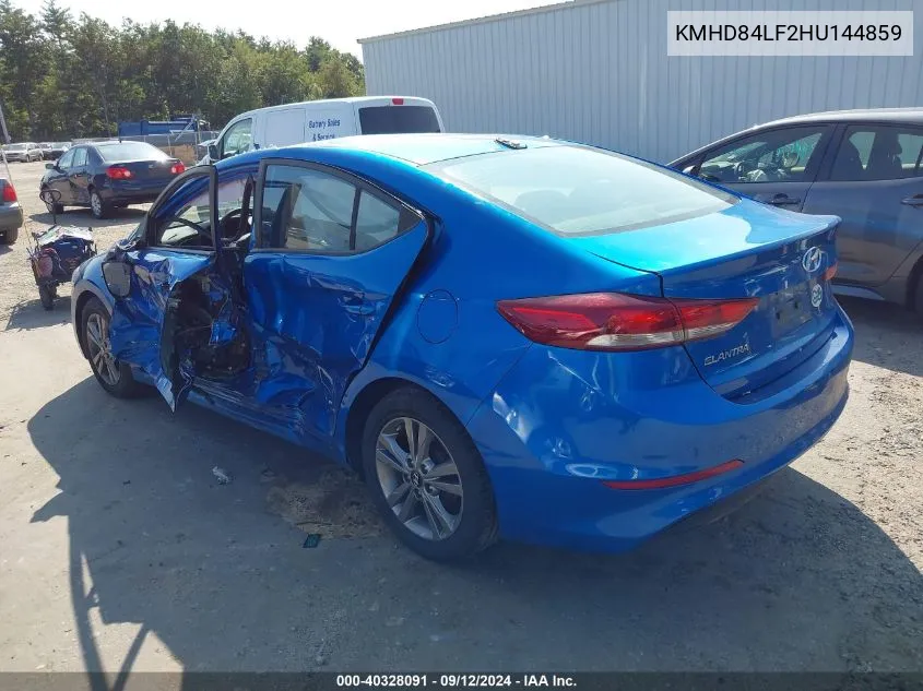 KMHD84LF2HU144859 2017 Hyundai Elantra Se