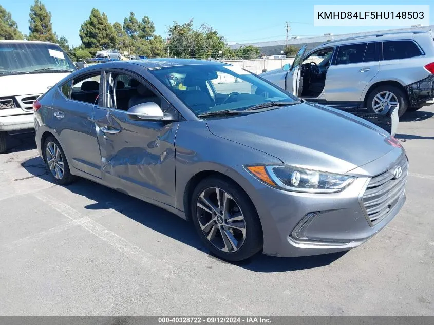 2017 Hyundai Elantra Limited VIN: KMHD84LF5HU148503 Lot: 40328722