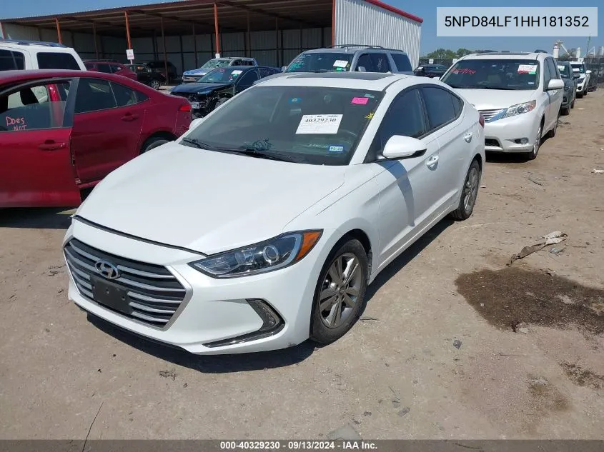 2017 Hyundai Elantra Se/Value/Limited VIN: 5NPD84LF1HH181352 Lot: 40329230