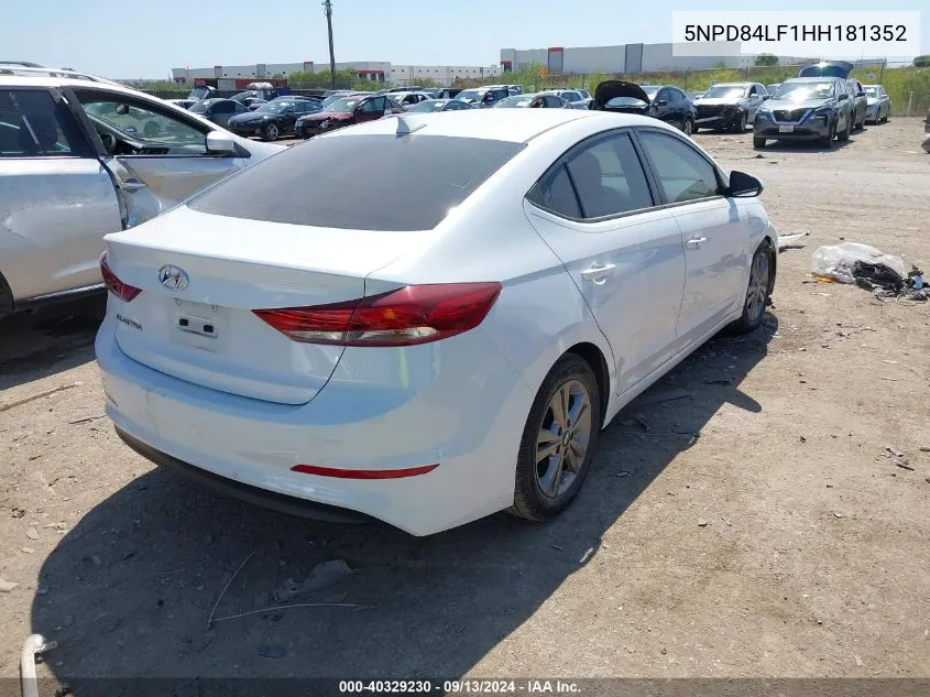 2017 Hyundai Elantra Se/Value/Limited VIN: 5NPD84LF1HH181352 Lot: 40329230