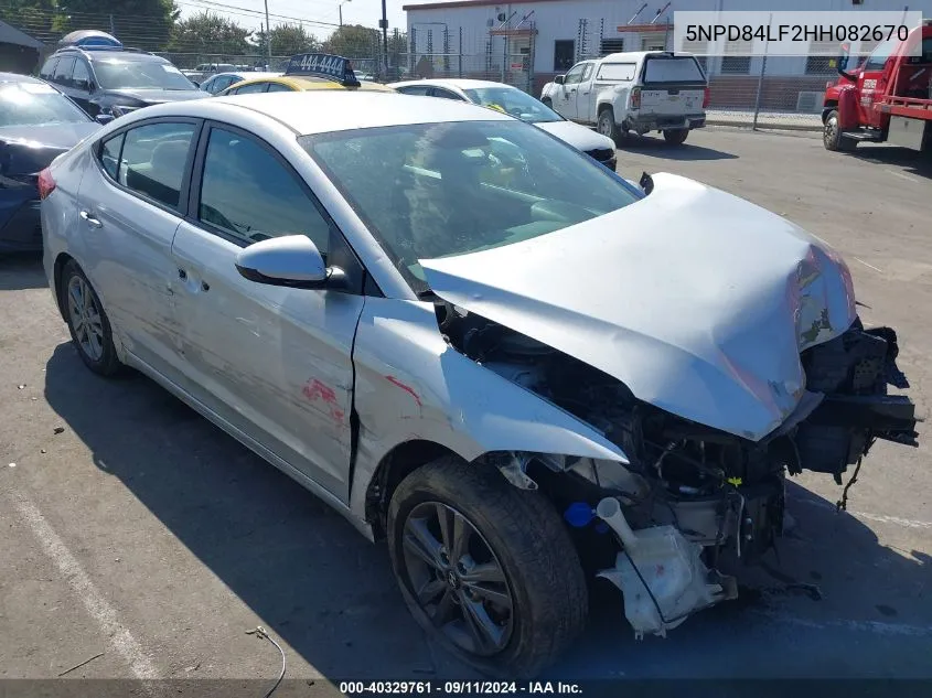 2017 Hyundai Elantra Se VIN: 5NPD84LF2HH082670 Lot: 40329761