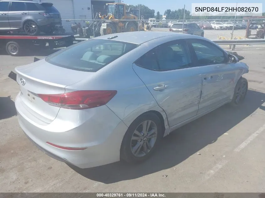 2017 Hyundai Elantra Se VIN: 5NPD84LF2HH082670 Lot: 40329761