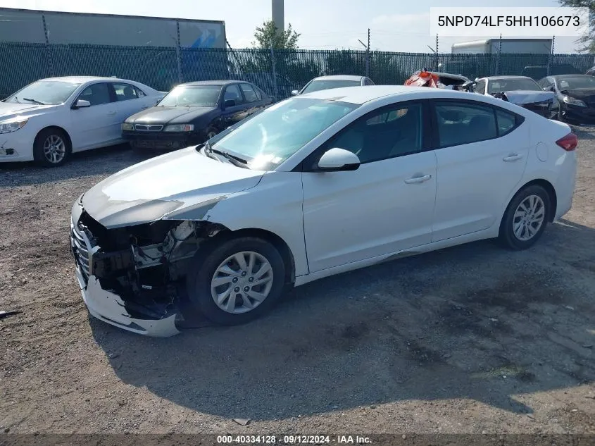 5NPD74LF5HH106673 2017 Hyundai Elantra Se