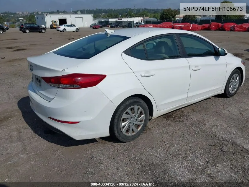 5NPD74LF5HH106673 2017 Hyundai Elantra Se