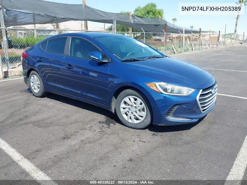 2017 Hyundai Elantra Se VIN: 5NPD74LFXHH205389 Lot: 40335222