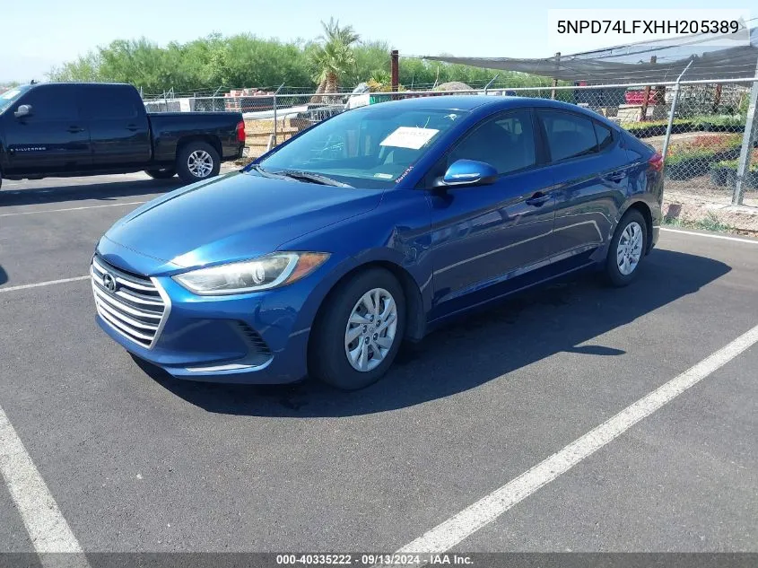 2017 Hyundai Elantra Se VIN: 5NPD74LFXHH205389 Lot: 40335222