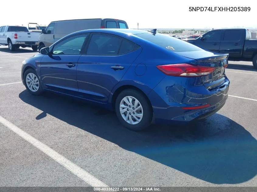 2017 Hyundai Elantra Se VIN: 5NPD74LFXHH205389 Lot: 40335222