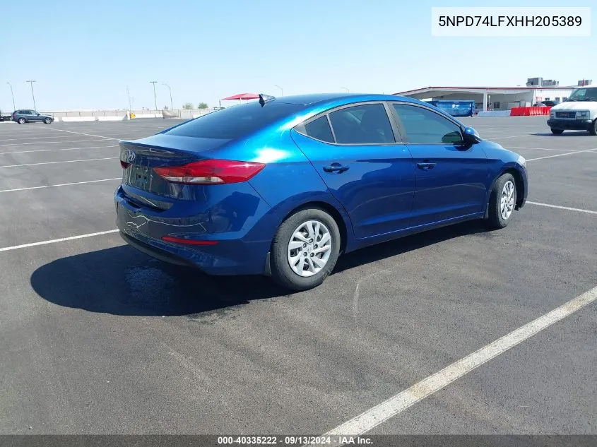 5NPD74LFXHH205389 2017 Hyundai Elantra Se