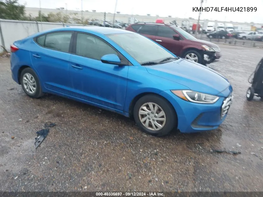 2017 Hyundai Elantra Se VIN: KMHD74LF4HU421899 Lot: 40335697