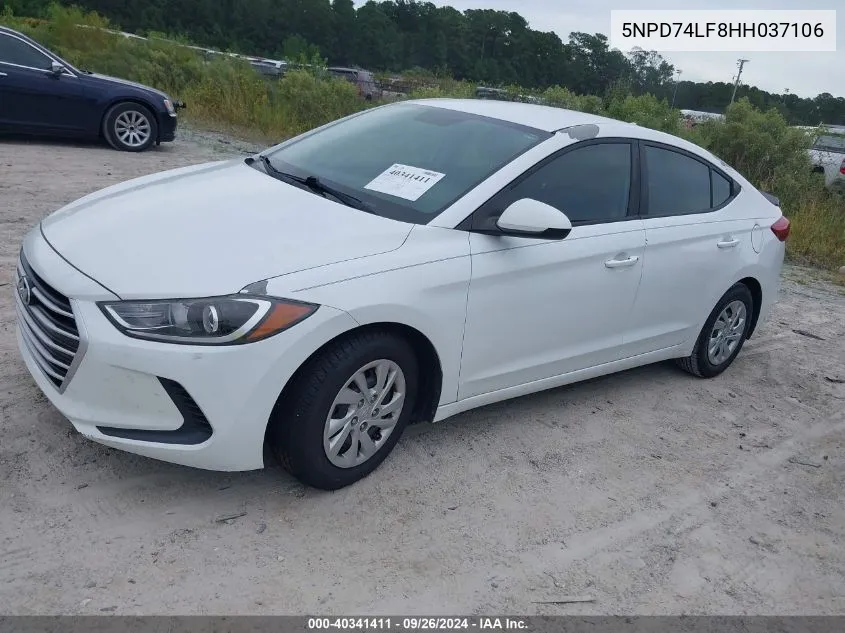 5NPD74LF8HH037106 2017 Hyundai Elantra Se