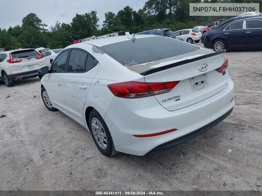 5NPD74LF8HH037106 2017 Hyundai Elantra Se