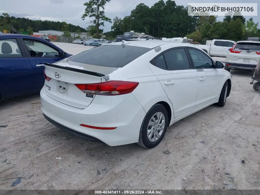 5NPD74LF8HH037106 2017 Hyundai Elantra Se