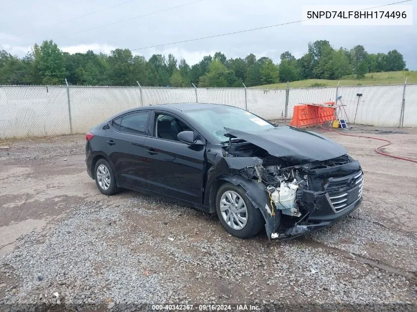 2017 Hyundai Elantra Se VIN: 5NPD74LF8HH174496 Lot: 40342367