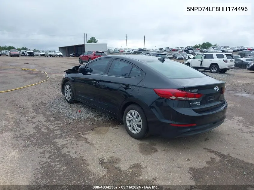 2017 Hyundai Elantra Se VIN: 5NPD74LF8HH174496 Lot: 40342367