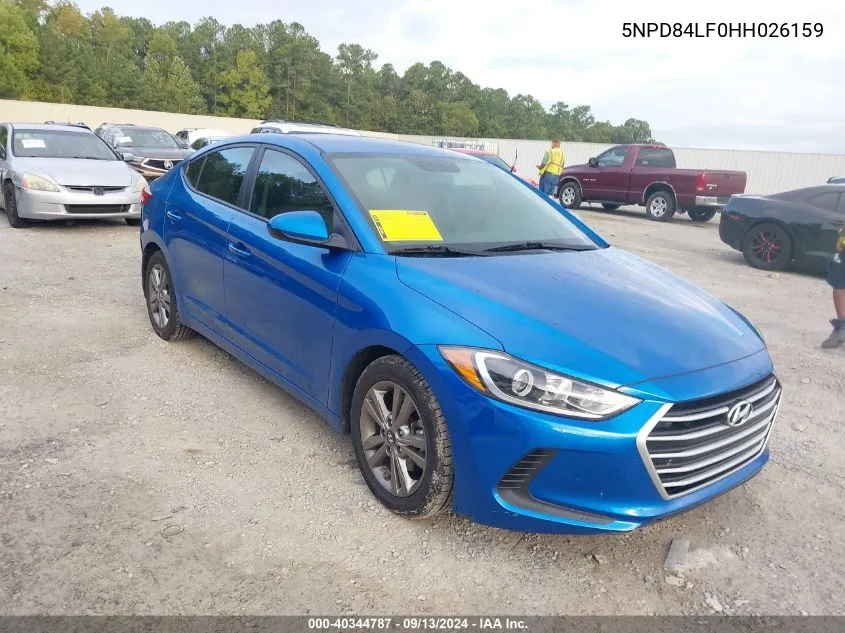 2017 Hyundai Elantra Se/Value/Limited VIN: 5NPD84LF0HH026159 Lot: 40344787