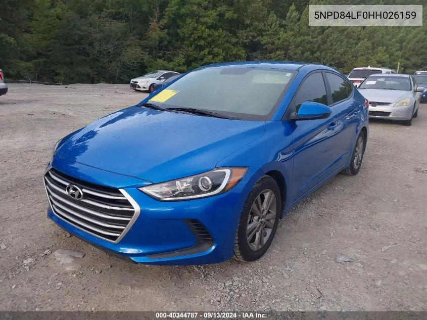 2017 Hyundai Elantra Se/Value/Limited VIN: 5NPD84LF0HH026159 Lot: 40344787