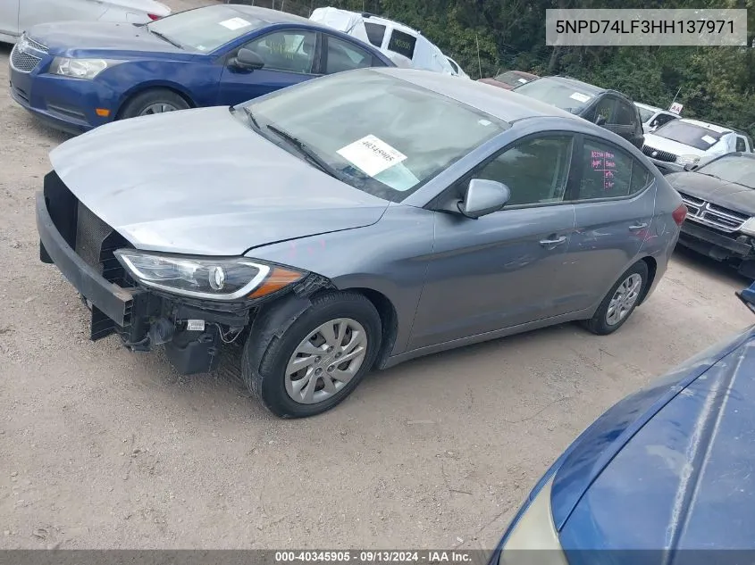 5NPD74LF3HH137971 2017 Hyundai Elantra Se